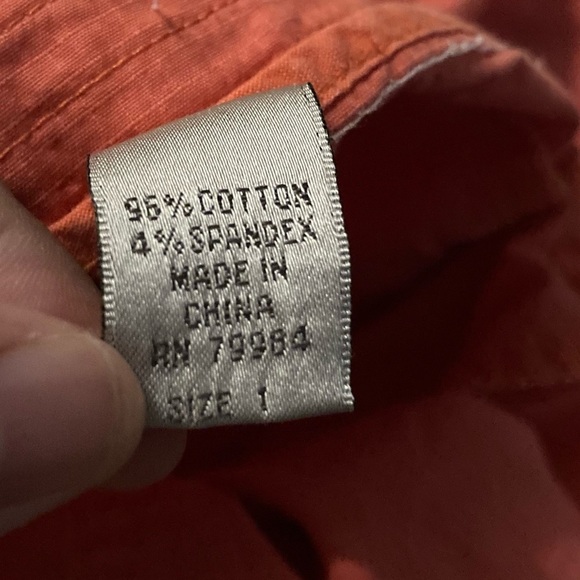 Chico's Women Size 1 (8) Cotton Crop Coral Orange Pant Lightweight |Beach Boho - Picture 15 of 15